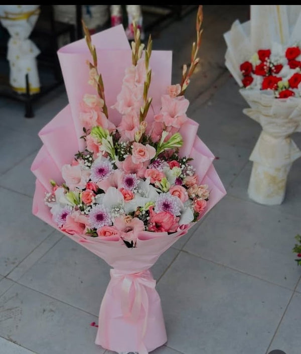 Blushing Pink Peony & Chrysanthemum Bouquet