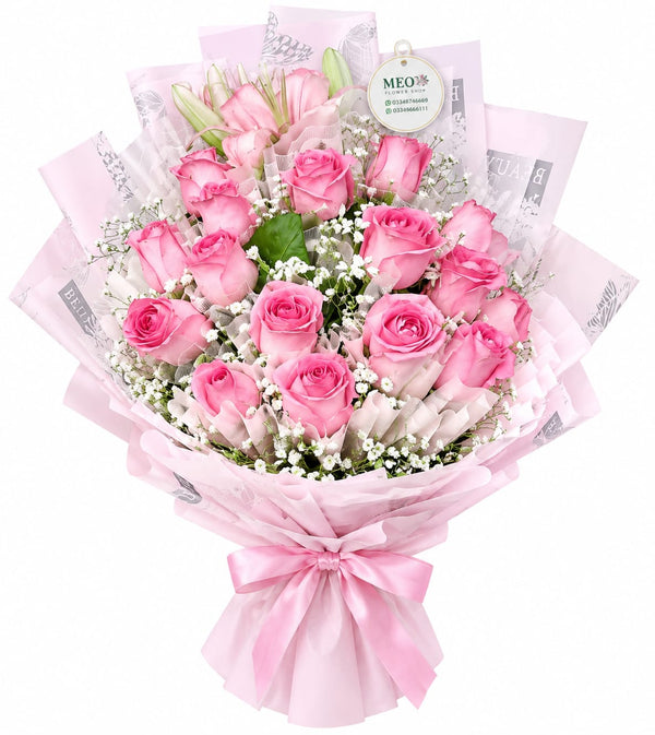 🌸🎀 Pink Lily Rose Romance 🌹💗