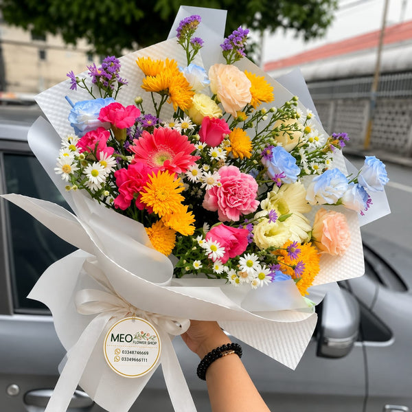 🌈💐 Rainbow Joy Bouquet 💛💗💙✨