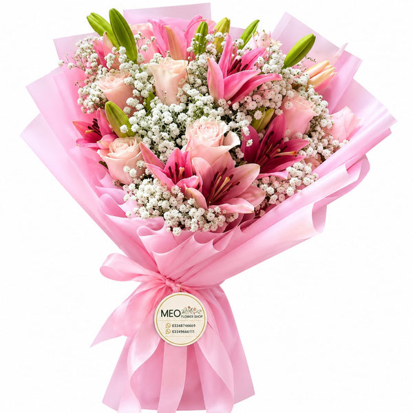 🌸💗 Pink Lily Blossom Bouquet 🌷✨