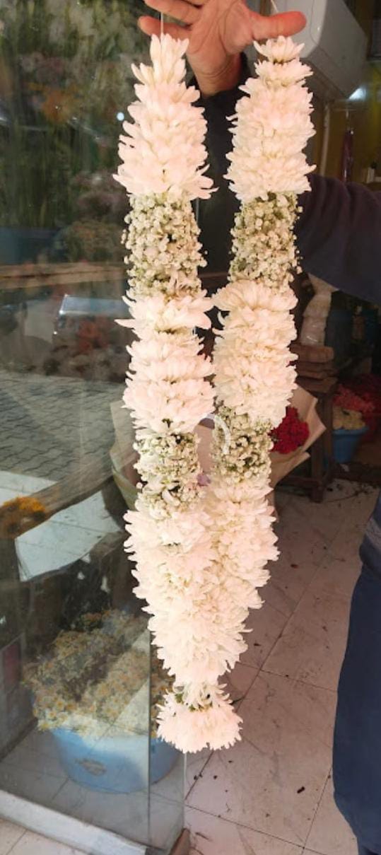 🤍 Safed Bahaar Wedding Flower Mala ✨