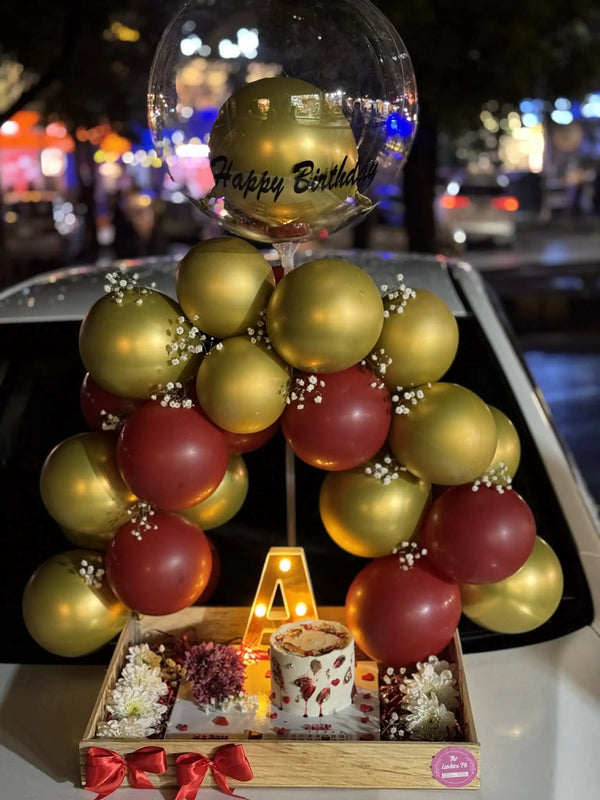 Glow & Celebrate ✨ LED Balloon Arch Wooden Tray Experience