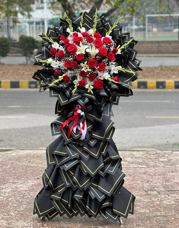 Elegance Red Chinese Style Long Stand Bouquet