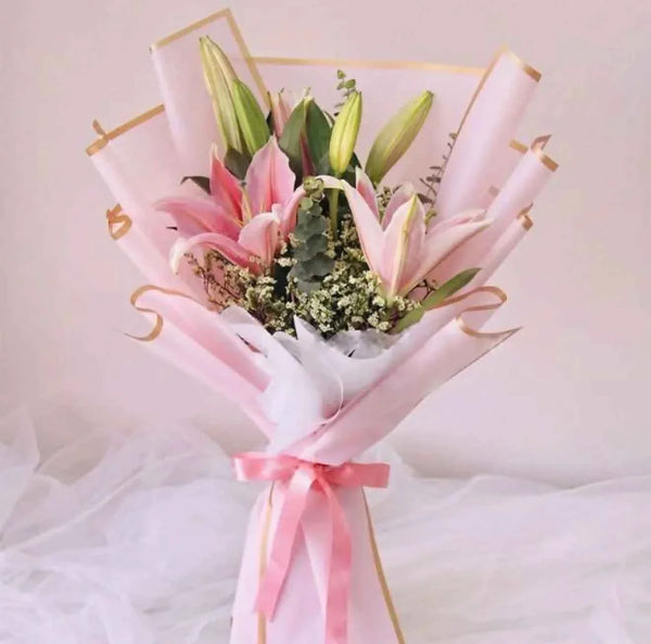 Blush Lily Charm – Cute Pink Lily Bouquet (Mother’s Day Special)